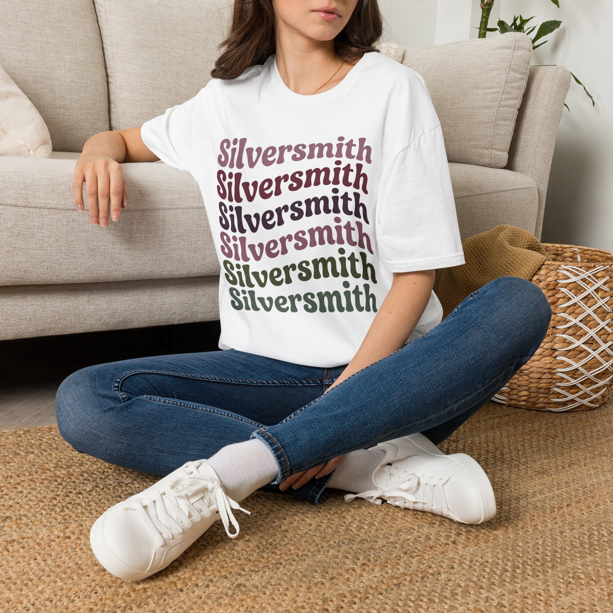 Boho Script Silversmith T-Shirt | Jewelry Artist Collective