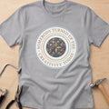 Creative Starburst Badge jewelry maker t-shirt in Sport Grey, flat lay