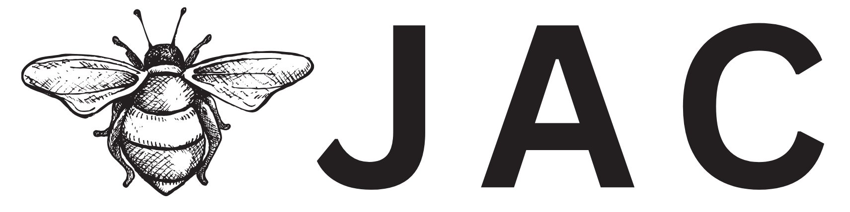Logo with a bee illustration and 'JAC' text on a white background