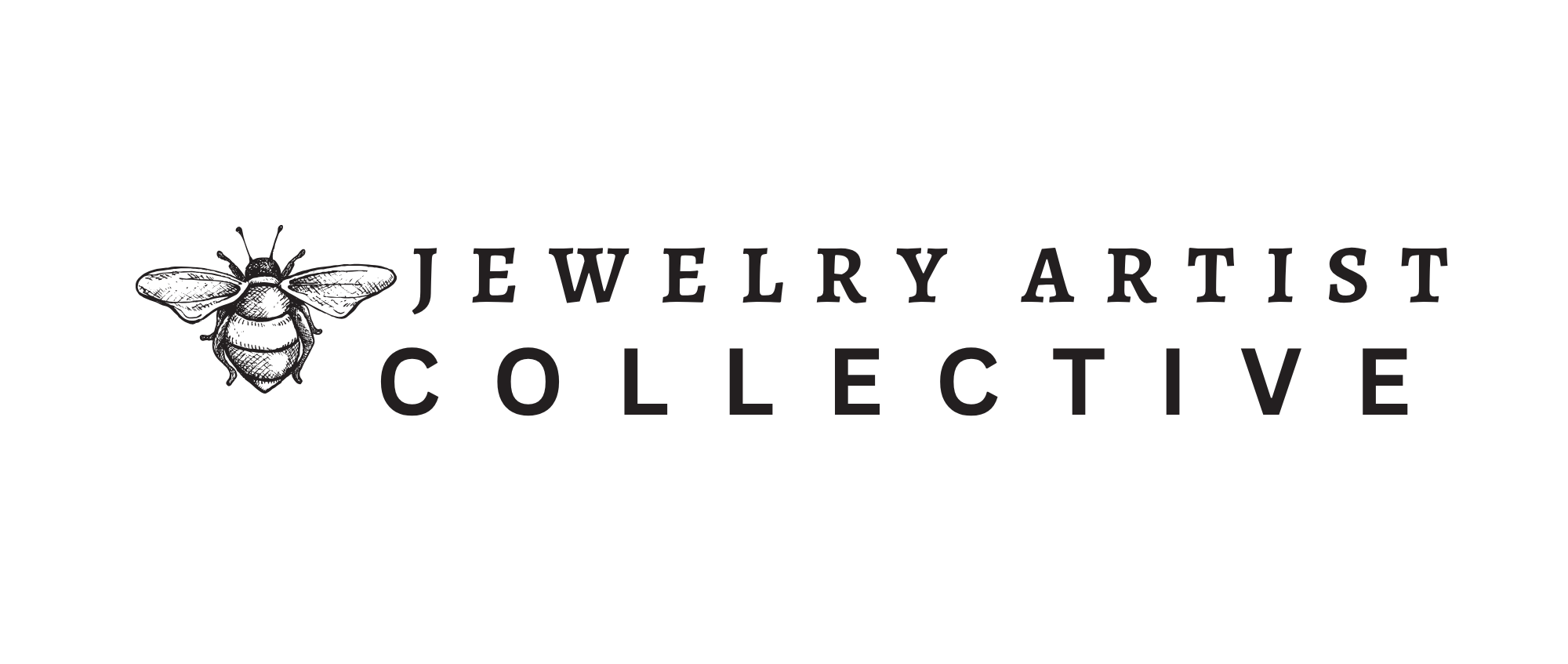 Logo of Jewelry Artist Collective with a bee illustration on a white background