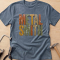 Metalsmith Metal Letters metalsmith t-shirt in Dark Heather, flat lay with jeweler's tools
