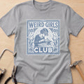 Weird Girls Club jewelry maker t-shirt in Sport Grey, flat lay with jeweler's tools