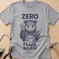 Zero Flux Given Opossum funny metalsmith t-shirt in Sport Grey, flat lay with jeweler's tools